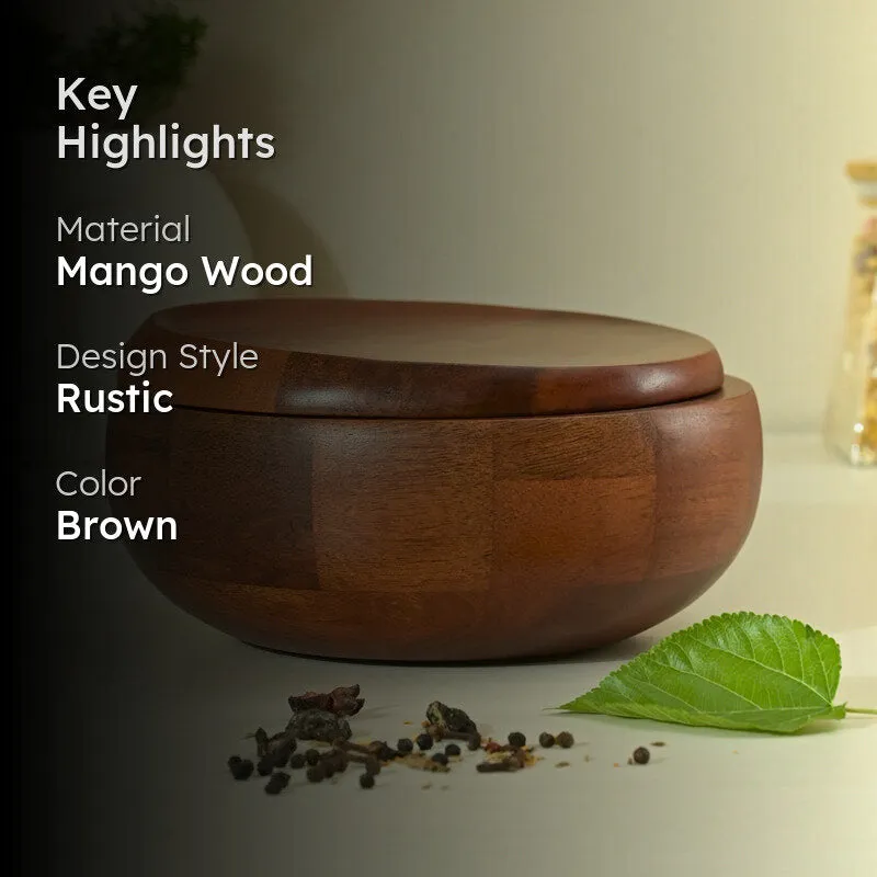 Rasrang Handcrafted Mango Wood Masala Box media 2