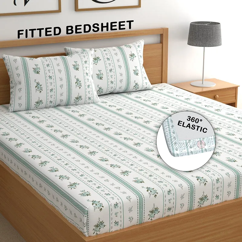 Holly Fitted Microfiber Microfiber Bedsheet (Green) - 150 GSM media 3
