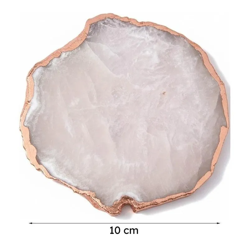 Suzzaine Handcrafted Crystal Agate Coaster (White) - Set Of Four media 6