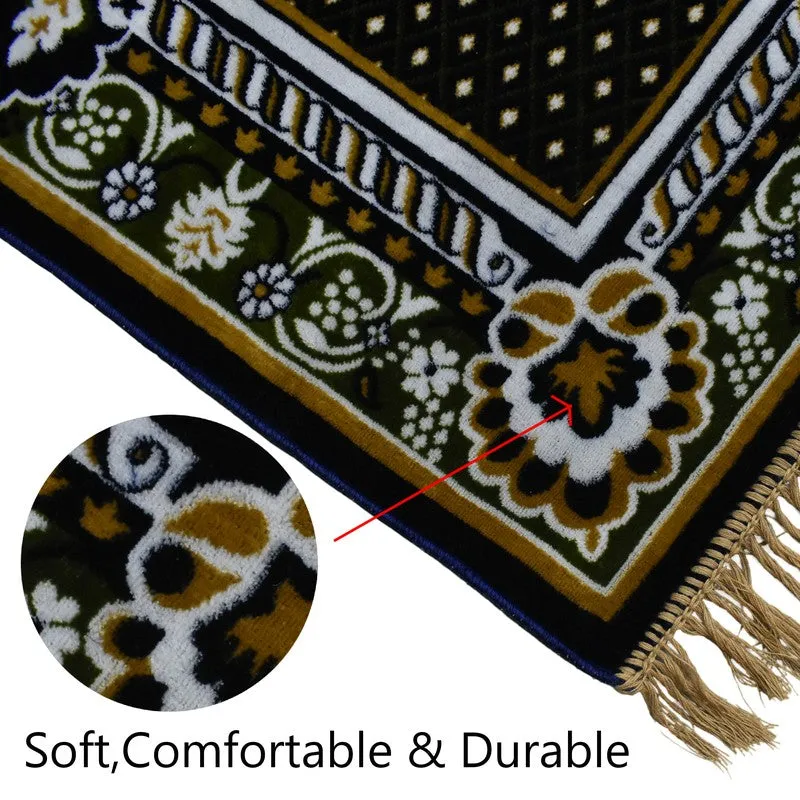 Sajdelle Velvet prayer Mat - Brown,Maroon media 5