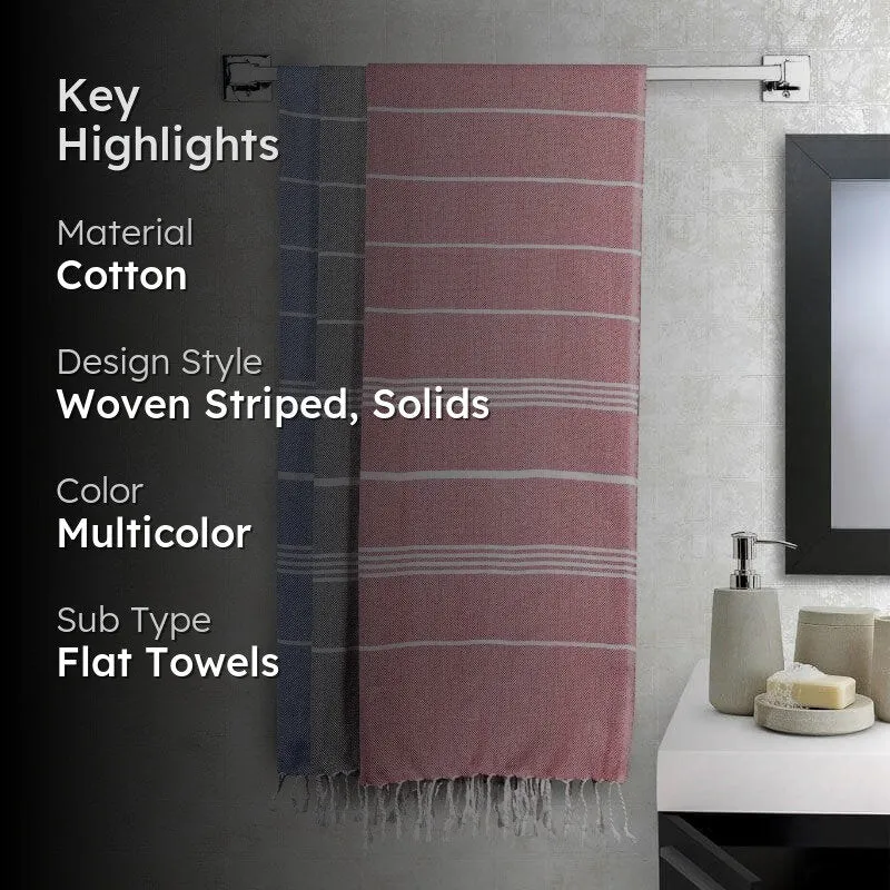 Pure Delight Bath Towels (Blue,Peach) media 2