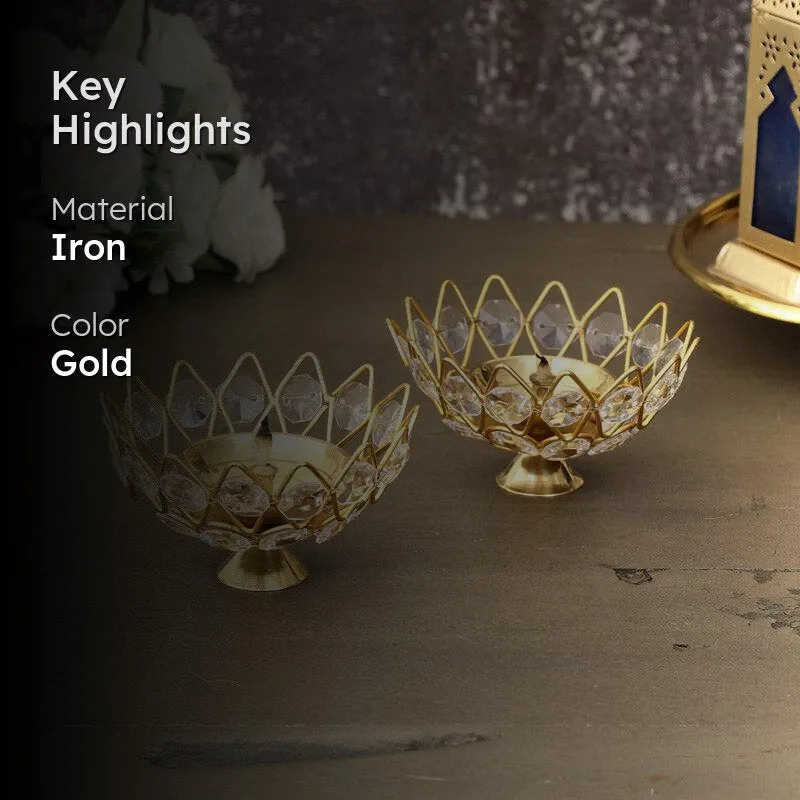 Neelima Crystal Diya (Big) - Set Of Two media 2