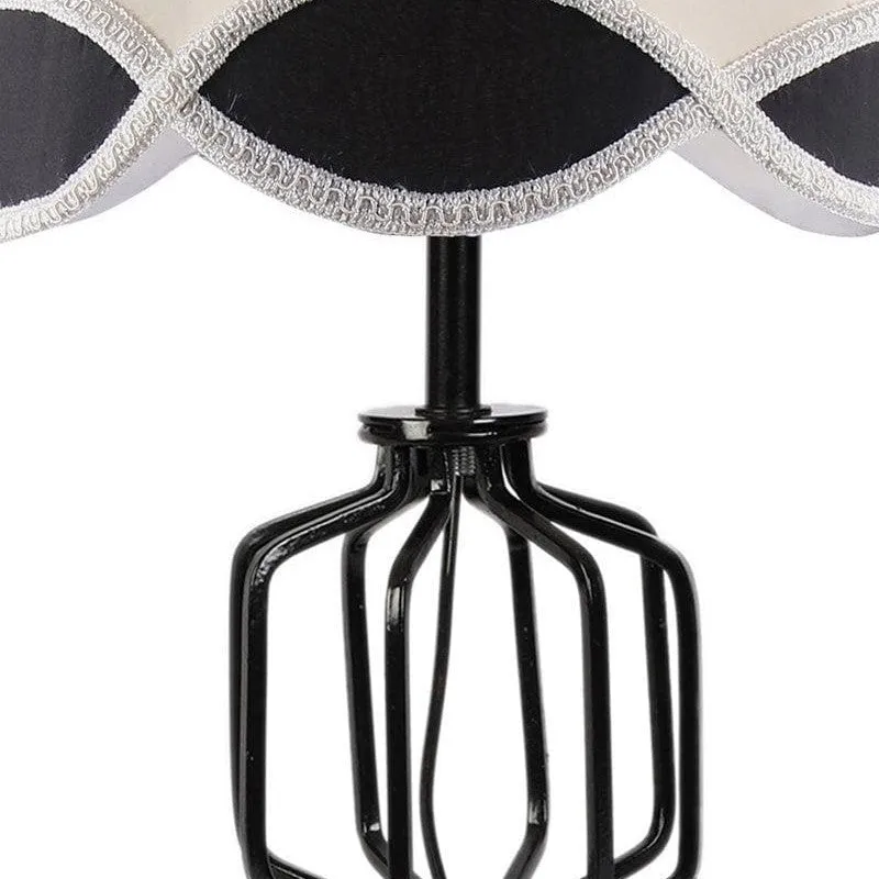 Retro Metal & Fabric Table Lamp - White,Black media 6