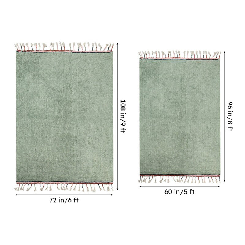 Serene Soft Tufted Cotton Area Rug - Sage Green media 7