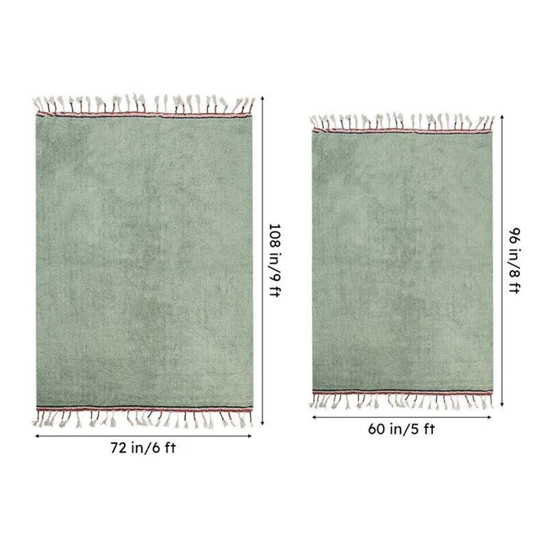 Serene Soft Tufted Cotton Area Rug - Sage Green media 7