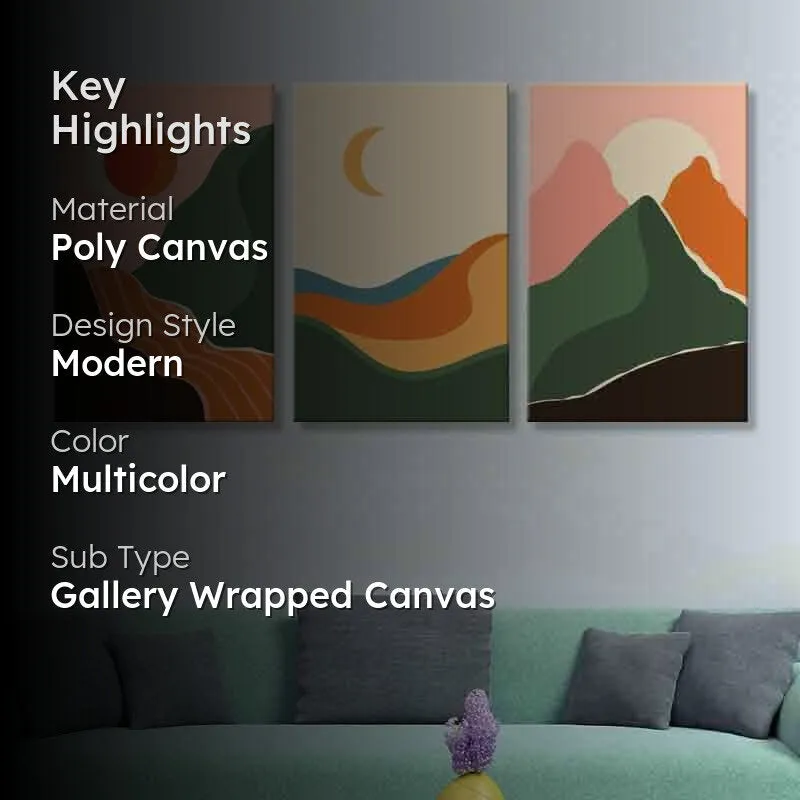 Circadian Rhythm Poly Canvas Wall Art - Three Piece Set media 2