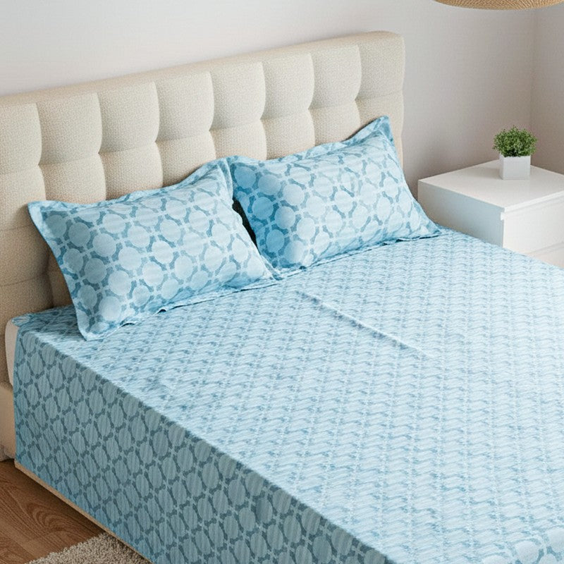 Ulrika Neva Cotton Bedsheet (Blue) - 200 TC media 3