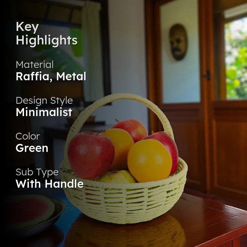 Opal Bloom (Raffia,Metal) Fruit Basket media 2