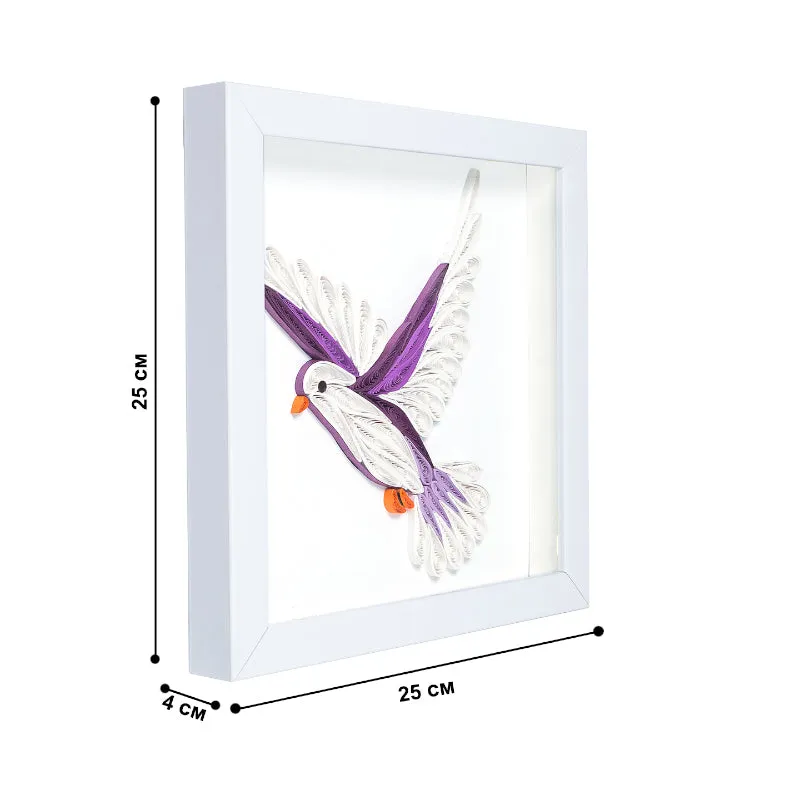 Dove Flight Handcrafted Wall Art - White media 5