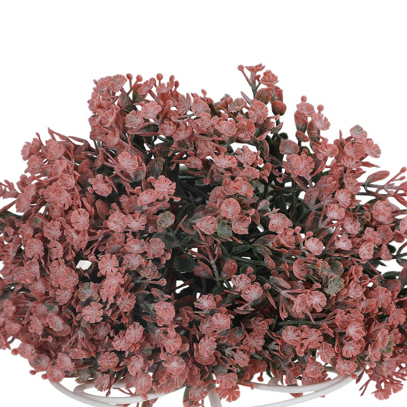 Artificial Plastic Flowers with Pot (Peach) - Set Of Two media 3