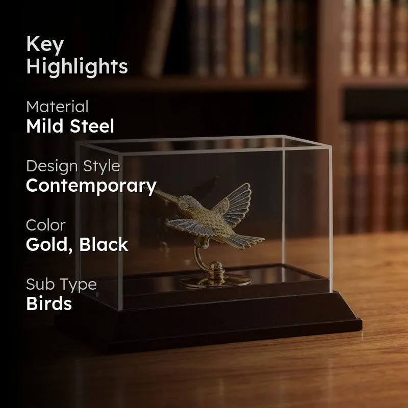 Golden Winged 24K Gold Plated Mild Steel Showpiece media 2