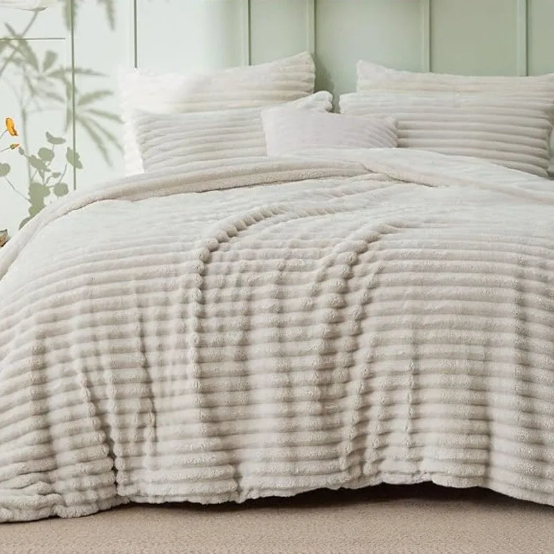 SleepScape Faux Fabric Blanket (Beige)- 300 GSM media 3