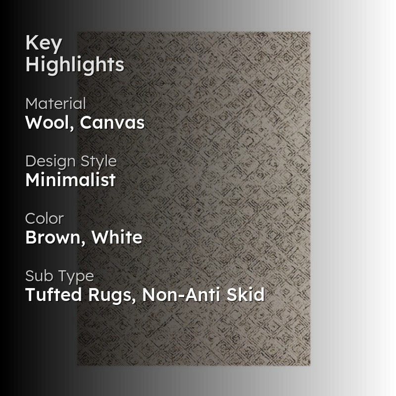 Timeless Textures Hand Tufted Wool Rug - Brown & White media 2