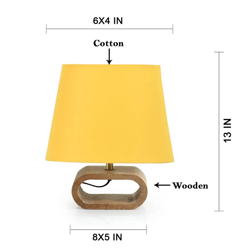 Adagio Wooden Table Lamp - Yellow,Brown media 6