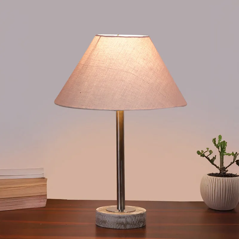 Cotin II Rodin Wooden Table Lamp - Grey,Silver,White media 2