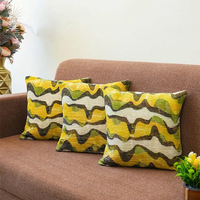 RythmFlow Cushion Cover (Yellow) - Set Of Three media 1