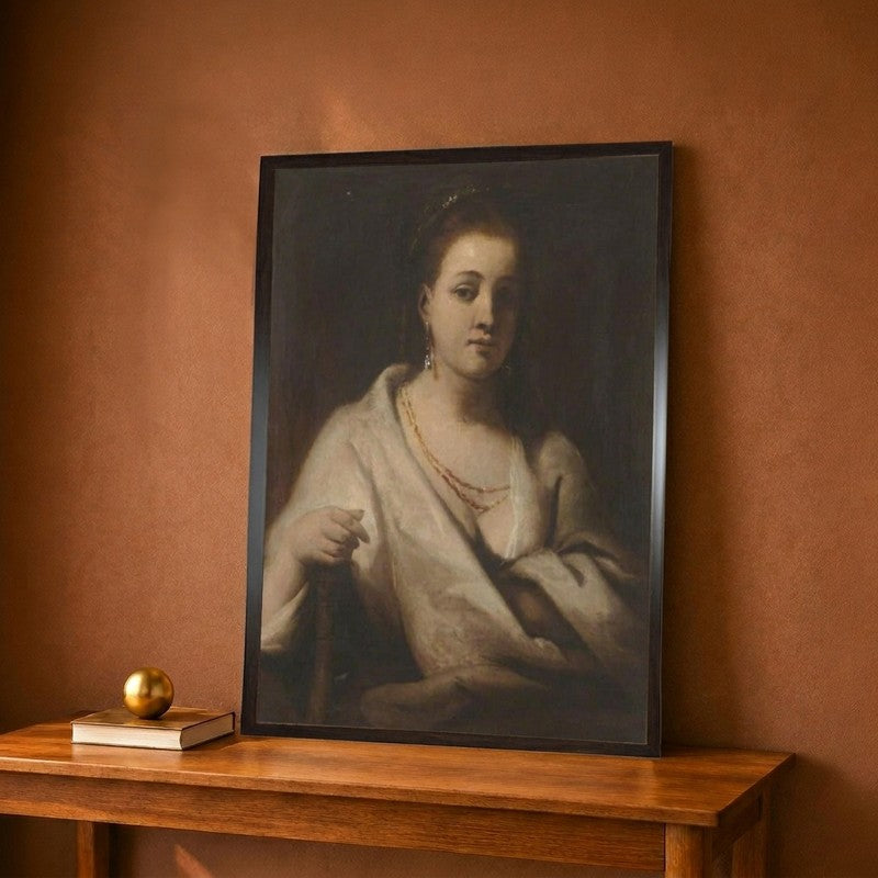 Portrait Of Hendrickje Stoffels C. 1655-1656 Canvas Wall Painting - 9 x 12 Inches