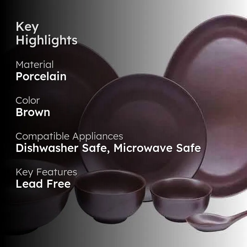 Brown Fudge Dinner Set - 33 Piece Set media 2