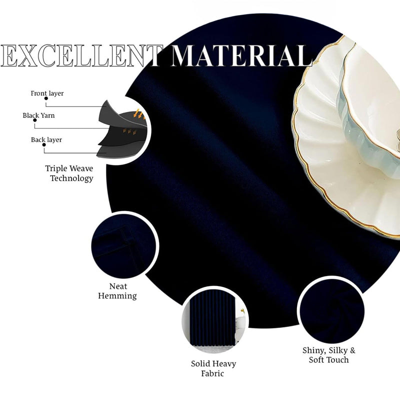 Serein Pleated Curtain Valance (Navy Blue) - Set Of Two media 5