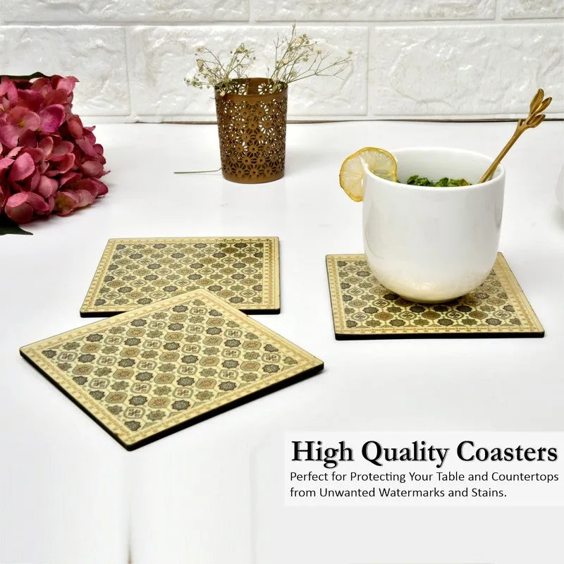 Artisan Crafted Wooden Coasters with Holder - Seven Piece Set media 3