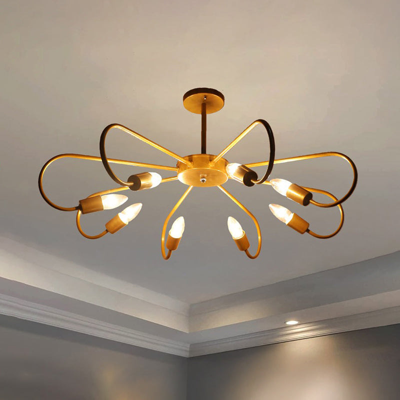 Mistara Statement Iron Chandelier - Gold & White