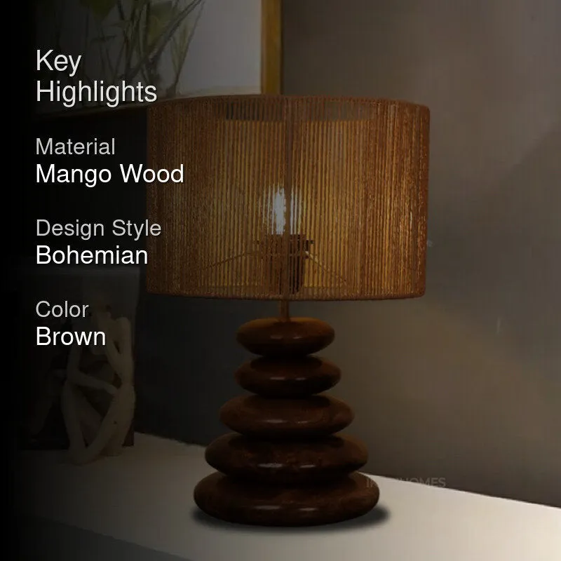 Pebble Mango Wood Table Lamp media 2