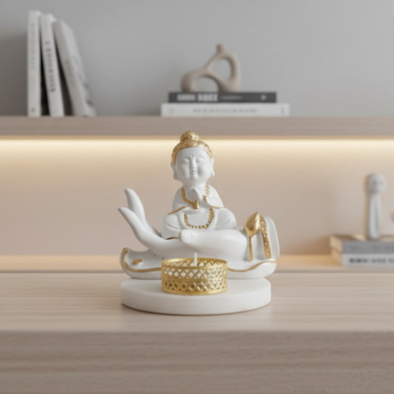 Buddha Hand Resin Round Tea Light Candle Holder media 4