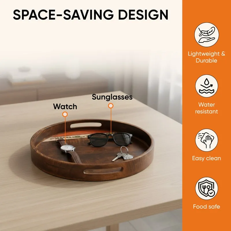 Round Mango Wood Tray media 5