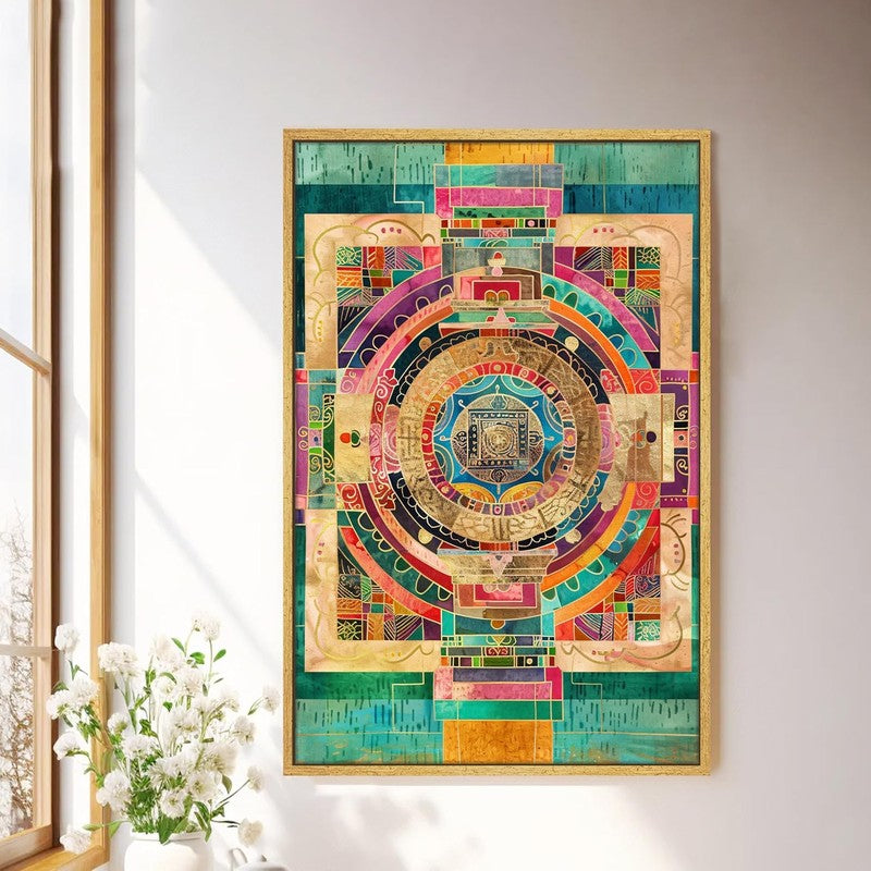 Patchwork Maze Wall Art With Frame