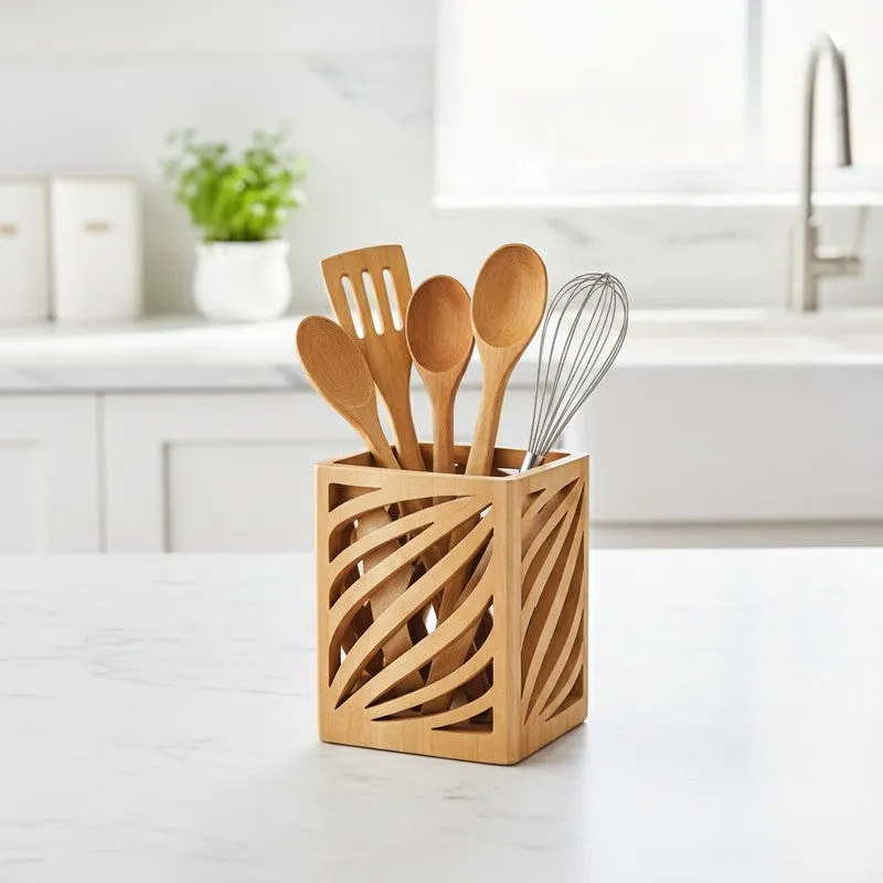 Meal Muse MDF Rustic Cutlery Stand media 1