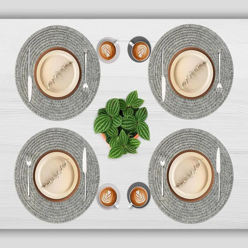 Onyxa Silver Round PVC Table Mats - Set Of Four media 3