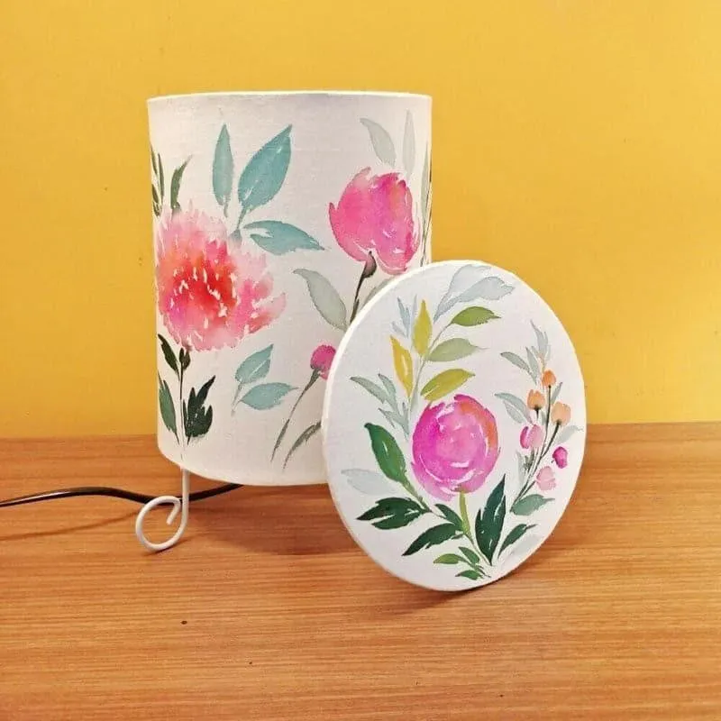Nora Bloom Cylo Handpainted Fabric Table Lamp - Multicolor media 5