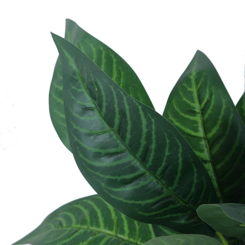 Faux Green Croton Plant With Black Plastic Pot (50 cms) - Set Of Two media 5