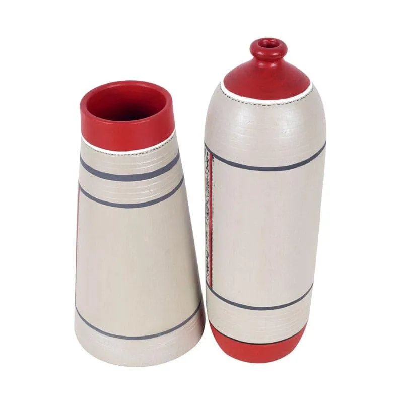 Thanga Tribal Terracotta Vase - Set Of Two media 4
