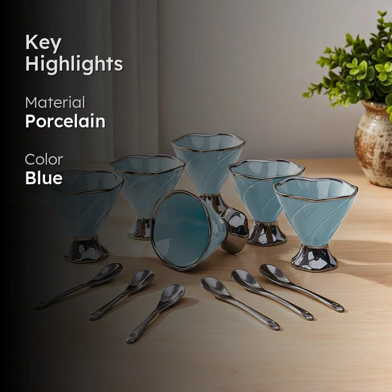 Abriya Blue Ice Cream Cup (200 ML) - Twelve Piece Set media 2