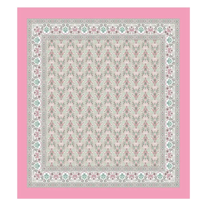 Rang Flowy Cotton Bedsheet (Green,Pink) - 120 TC media 4