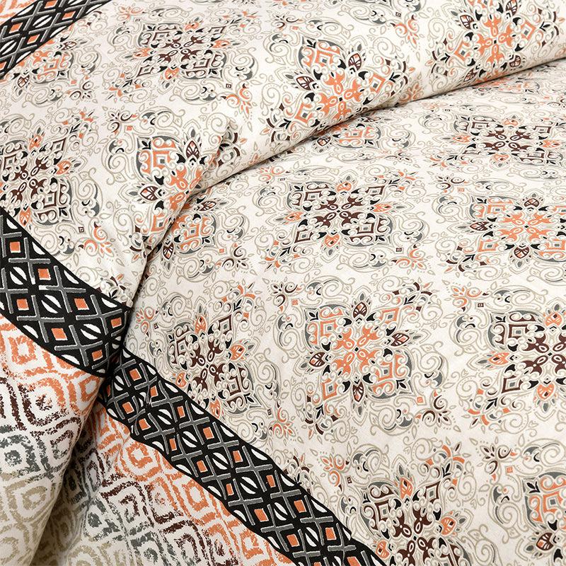 Rakta Ethnic Cotton Bedsheet (Brown) - 180 TC media 3