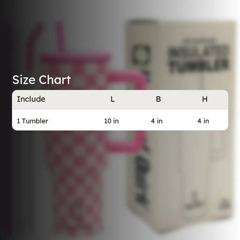 Chic Check Stainless Steel Tumbler (1200 ML) - Pink media 6