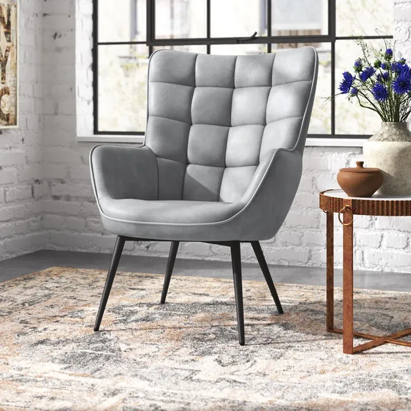 Cushora Neem Wood Accent Chair - Grey media 4
