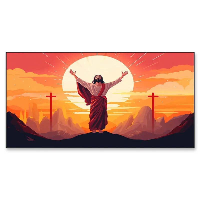Jesus Saviour Wall Painting With Frame media 4