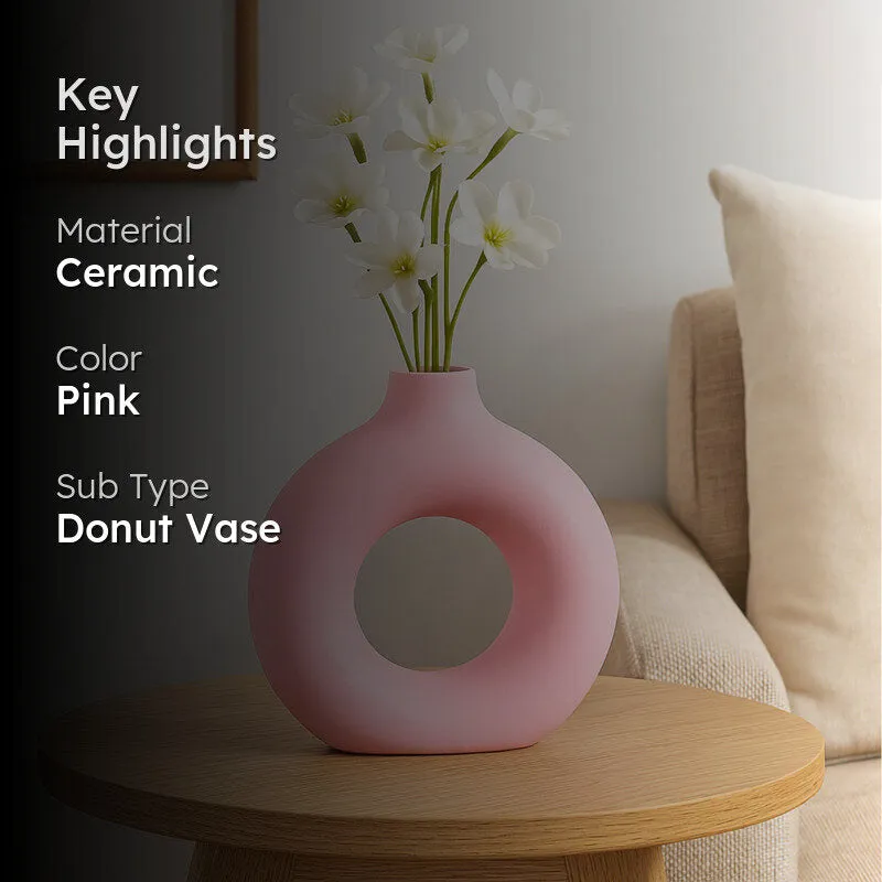 Melo Ceramic Vase - Pink media 2