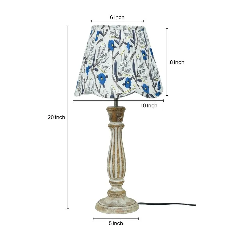Wild Foliage Wooden Base Cotton Table Lamp - Multicolor media 5