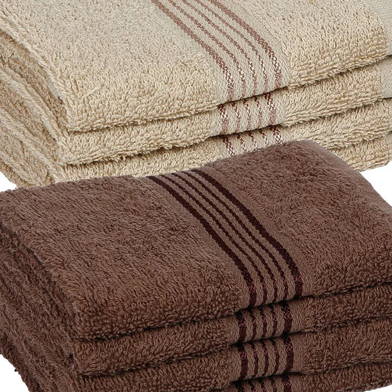 Bodil Face Towel (Beige,Brown) - Set Of Eight media 4