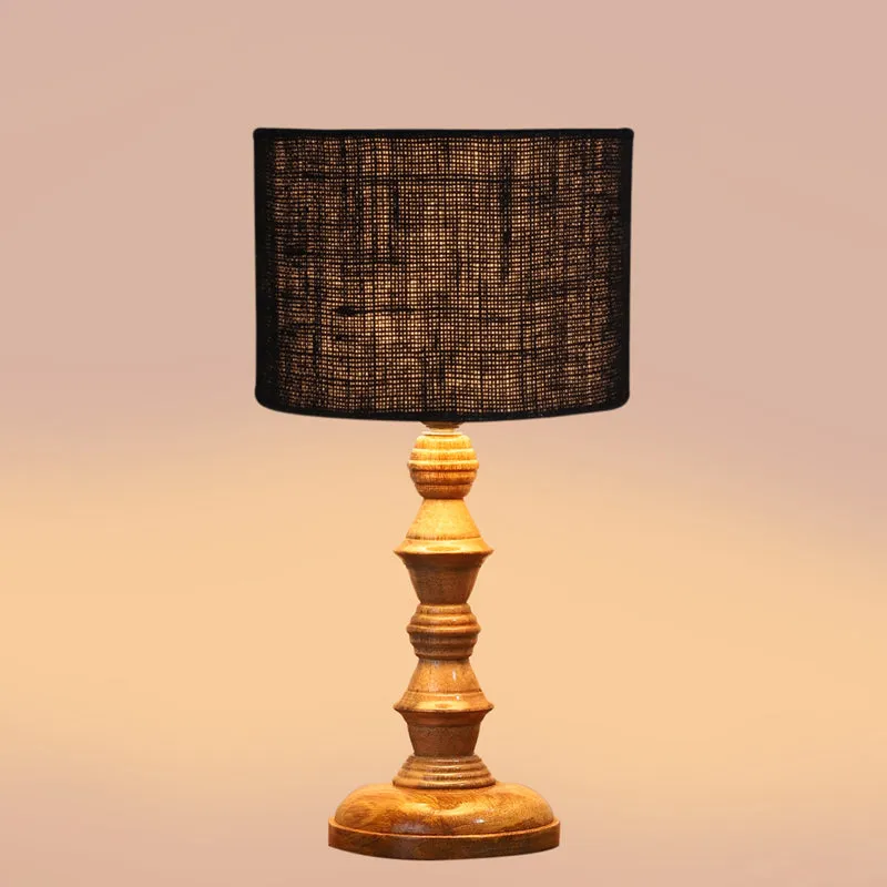 Sienna I Timber Wooden Table Lamp - Black,Brown media 4