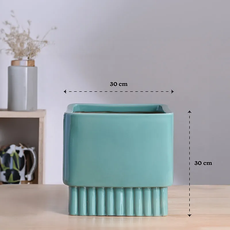 Ugaoo Sleepy Sprout Square Ceramic Planter - Blue media 10
