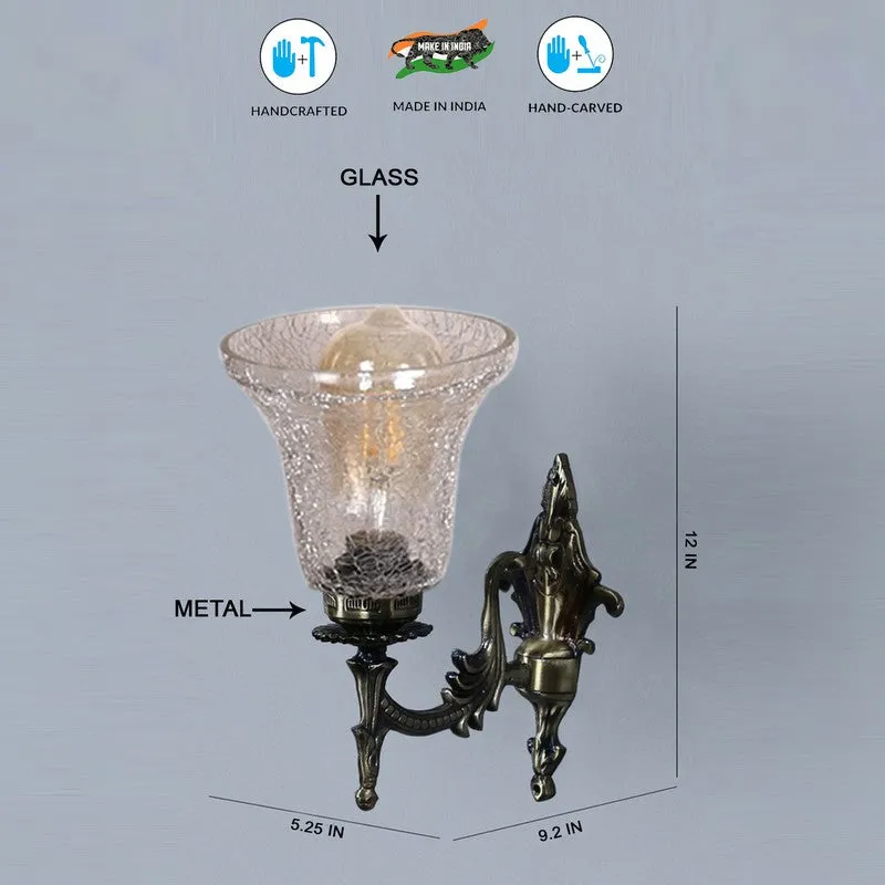 Elegant Antique Glass Wall Lamp media 7