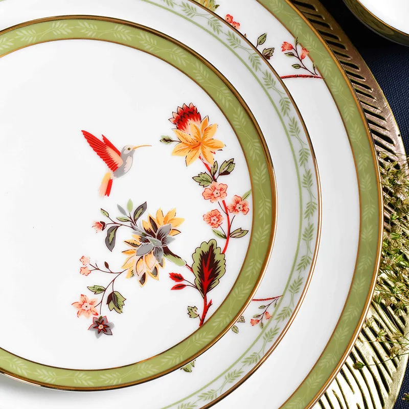 Painted Blooms 24k Gold Brushed Porcelain Dinner Set - 21 Piece Set media 5
