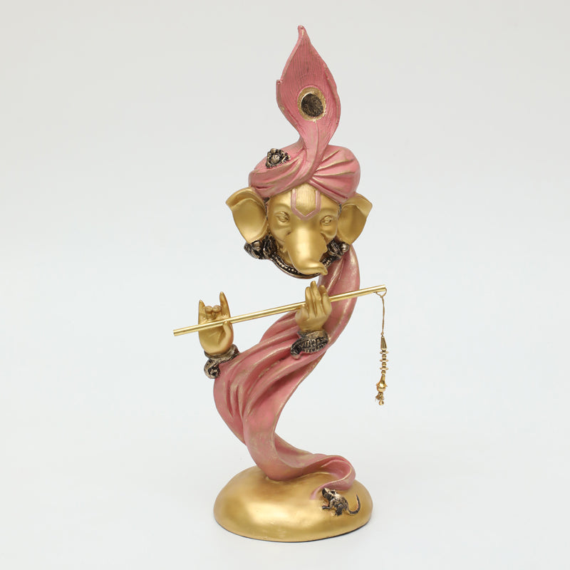 Rishi Ganesha Showpiece - Gold media 3