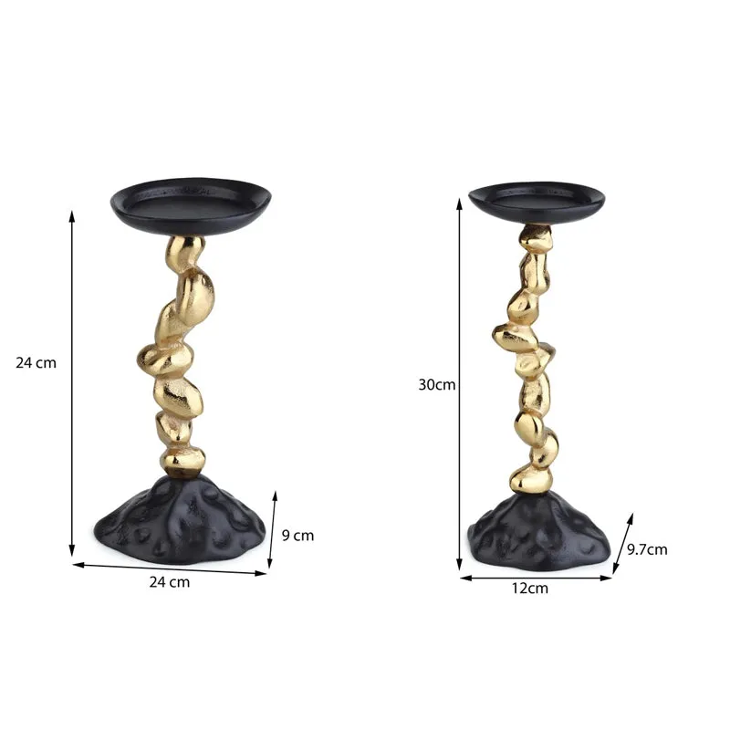 GlowNest Candle Holder (Black,Gold) - Set of Two media 6
