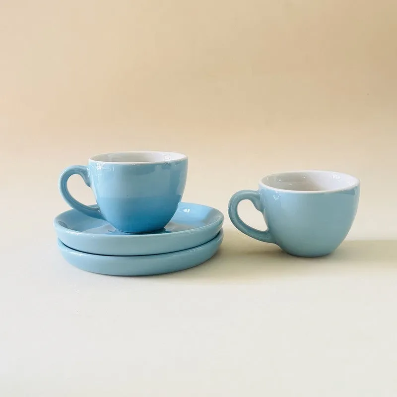 TeaBloom Ceramic  Cup & Saucer (100 mL Each)  - Set of Two - 3